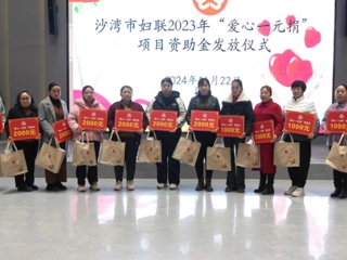 沙湾市妇联举办2023年“爱心一元捐” 项目资助金发放仪式